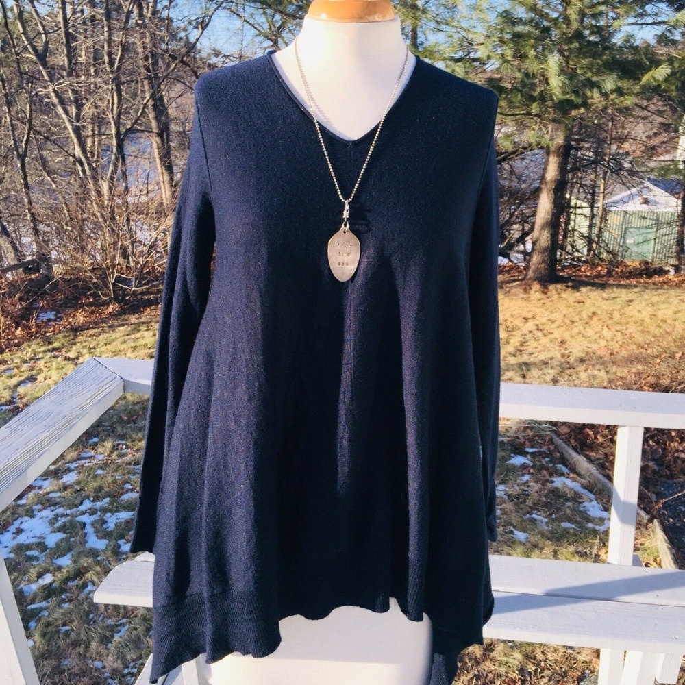 Boo Gemes St. Bart Navy Pullover Sweater Size S/M